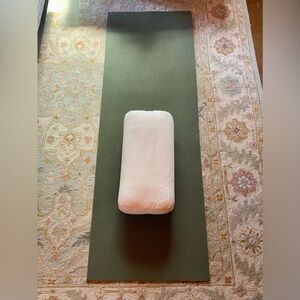 💚 SET of 2 Organic Cotton Bolster (Cover Zipper Broken) and Thick Green Yoga Mat